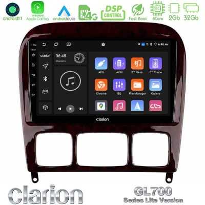 Clarion GL700 Lite Series 8Core Android11 2+32GB Mercedes S Class 1999-2004 (W220) Navigation Multimedia Tablet 9" Με Carplay & 