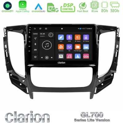 Clarion GL700 Lite Series 8Core Android11 2+32GB Mitsubishi L200 2016- & Fiat Fullback (Auto A/C) Navigation Multimedia Tablet 9