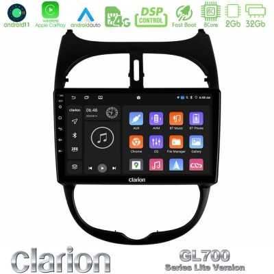 Clarion GL700 Lite Series 8Core Android11 2+32GB Peugeot 206 Navigation Multimedia Tablet 9" Με Carplay & Android Auto Clarion GL700 Lite Series 8Core Android11 2+32GB Peugeot 206 Navigation Multimedia Tablet 9" Με Carplay & Android Auto