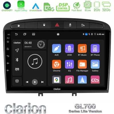 Clarion GL700 Lite Series 8Core Android11 2+32GB Peugeot 308/RCZ Navigation Multimedia Tablet 9" Με Carplay & Android Auto