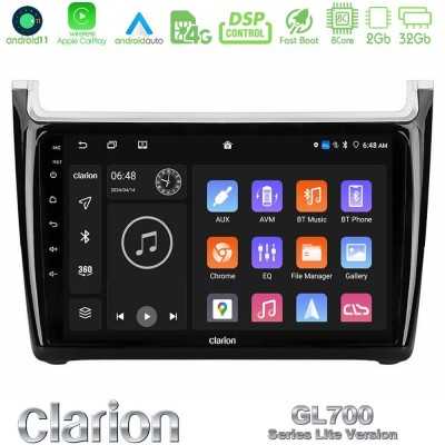 Clarion GL700 Lite Series 8Core Android11 2+32GB Vw Polo 2014-2017 Navigation Multimedia Tablet 9" Με Carplay & Android Auto
