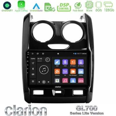 Clarion GL700 Lite Series 8Core Android11 6+128GB Dacia Duster 2014-2018 Navigation Multimedia Tablet 9" Με Carplay & Android Au