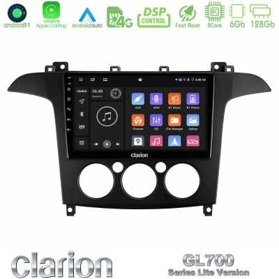 Clarion GL700 Lite Series 8Core Android11 6+128GB Ford S-Max 2006-2008 (manual A/C) Navigation Multimedia Tablet 9" Με Carplay &