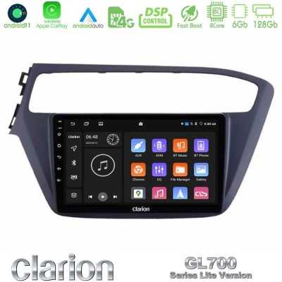 Clarion GL700 Lite Series 8Core Android11 6+128GB Hyundai i20 2018-2020 Navigation Multimedia Tablet 9" Με Carplay & Android Aut