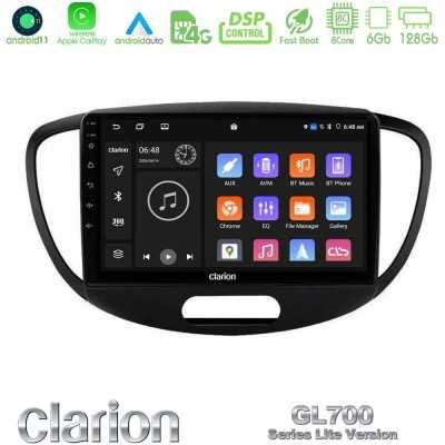 Clarion GL700 Lite Series 8Core Android11 6+128GB Hyundai i10 2008-2014 Navigation Multimedia Tablet 9" Με Carplay & Android Aut