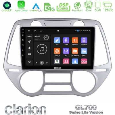Clarion GL700 Lite Series 8Core Android11 6+128GB Hyundai i20 2009-2012 Auto A/C Navigation Multimedia Tablet 9" Με Carplay & An