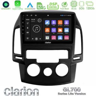 Clarion GL700 Lite Series 8Core Android11 6+128GB Hyundai i30 2007-2012 Manual A/C Navigation Multimedia Tablet 9" Με Carplay & 