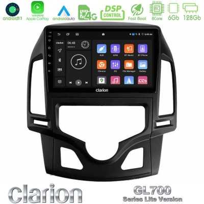 Clarion GL700 Lite Series 8Core Android11 6+128GB Hyundai i30 2007-2012 Auto A/C Navigation Multimedia Tablet 9" Με Carplay & An