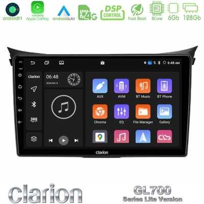 Clarion GL700 Lite Series 8Core Android11 6+128GB Hyundai i30 2012-2017 Navigation Multimedia Tablet 9" Με Carplay & Android Aut