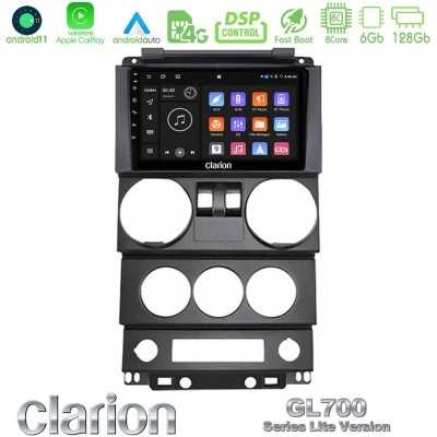 Clarion GL700 Lite Series 8Core Android11 6+128GB Jeep Wrangler 2Door 2008-2010 Navigation Multimedia Tablet 9" Με Carplay & And
