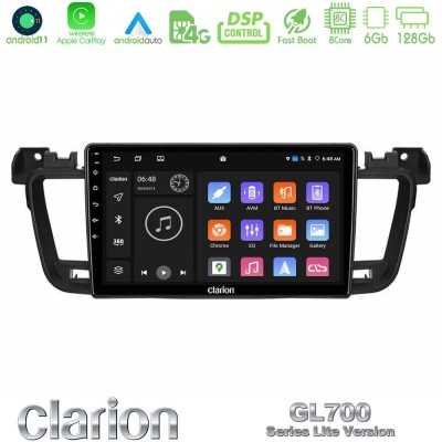 Clarion GL700 Lite Series 8Core Android11 6+128GB Peugeot 508 2010-2018 Navigation Multimedia Tablet 9" Με Carplay & Android Aut