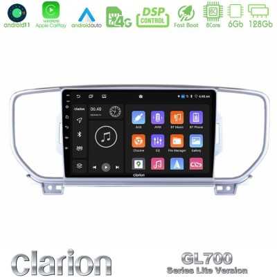 Clarion GL700 Lite Series 8Core Android11 6+128GB Kia Sportage 2016-2018 Navigation Multimedia Tablet 9" Με Carplay & Android Au