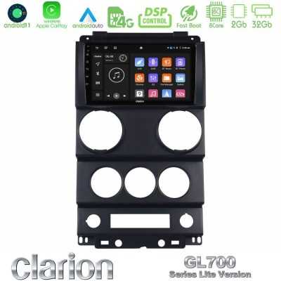 Clarion GL700 Lite Series 8Core Android11 2+32GB Jeep Wrangler 2008-2010 Navigation Multimedia Tablet 9" Με Carplay & Android Au
