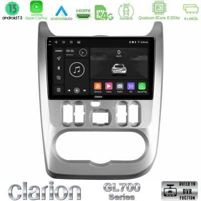 Clarion GL700 Series 8Core Android13 4+64GB Dacia Duster/Sandero/Logan Navigation Multimedia Tablet 9" Με Carplay & Android Auto