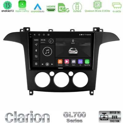 Clarion GL700 Series 8Core Android13 4+64GB Ford S-Max 2006-2008 (manual A/C) Navigation Multimedia Tablet 9" Με Carplay & Andro Clarion GL700 Series 8Core Android13 4+64GB Ford S-Max 2006-2008 (manual A/C) Navigation Multimedia Tablet 9" Με Carplay & Andro