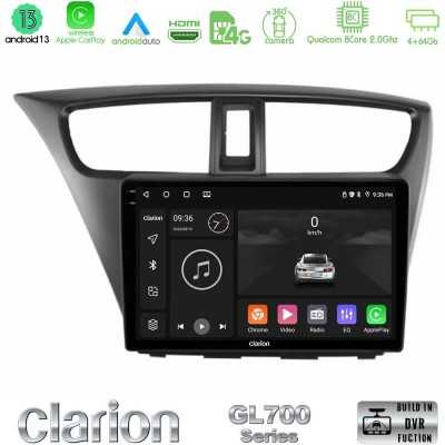 Clarion GL700 Series 8Core Android13 4+64GB Honda Civic Hatchback 2012-2015 Navigation Multimedia Tablet 9" Με Carplay & Android