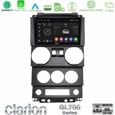 Clarion GL700 Series 8Core Android13 4+64GB Jeep Wrangler 2Door 2008-2010 Navigation Multimedia Tablet 9" Με Carplay & Android A