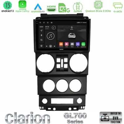 Clarion GL700 Series 8Core Android13 4+64GB Jeep Wrangler 2008-2010 Navigation Multimedia Tablet 9" Με Carplay & Android Auto