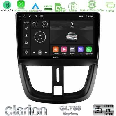 Clarion GL700 Series 8Core Android13 4+64GB Peugeot 207 Navigation Multimedia Tablet 9" Με Carplay & Android Auto