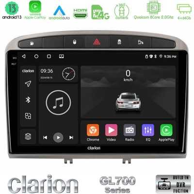 Clarion GL700 Series 8Core Android13 4+64GB Peugeot 308/RCZ Navigation Multimedia Tablet 9" (Ασημί Χρώμα) Με Carplay & Android A