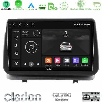 Clarion GL700 Series 8Core Android13 4+64GB Renault Clio 2005-2012 Navigation Multimedia Tablet 9" Με Carplay & Android Auto