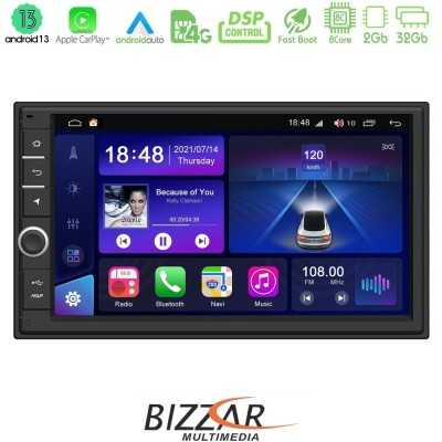Bizzar 2DIN Deck 8core Android13 4+64GB Navigation Multimedia Deckless 7" με Carplay/AndroidAuto Bizzar 2DIN Deck 8core Android13 4+64GB Navigation Multimedia Deckless 7" με Carplay/AndroidAuto