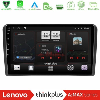 Lenovo Thinkplus A2MAX Series 8Core Android15 4+64GB Audi A3 8P Navigation Multimedia Tablet 9"