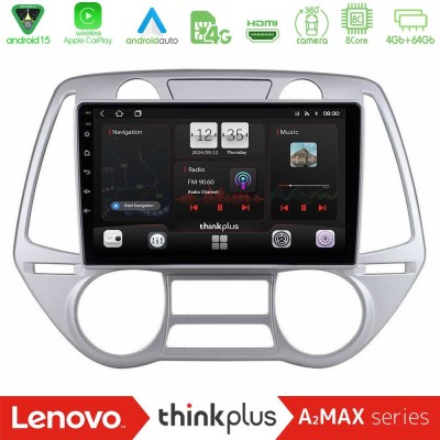 Lenovo Thinkplus A2MAX Series 8Core Android15 4+64GB Hyundai i20 2009-2012 Auto A/C Navigation Multimedia Tablet 9"