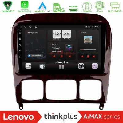 Lenovo Thinkplus A2MAX Series 8Core Android15 4+64GB Mercedes S Class 1999-2004 (W220) Navigation Multimedia Tablet 9"