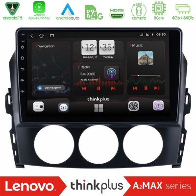 Lenovo Thinkplus A2MAX Series 8Core Android15 4+64GB Mazda MX-5 2006-2008 Navigation Multimedia Tablet 9"