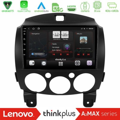 Lenovo Thinkplus A2MAX Series 8Core Android15 4+64GB Mazda 2 2008-2014 Navigation Multimedia Tablet 9"