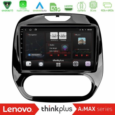 Lenovo Thinkplus A2MAX Series 8Core Android15 4+64GB Renault Captur 2013-2019 (Manual AC) Navigation Multimedia Tablet 9"