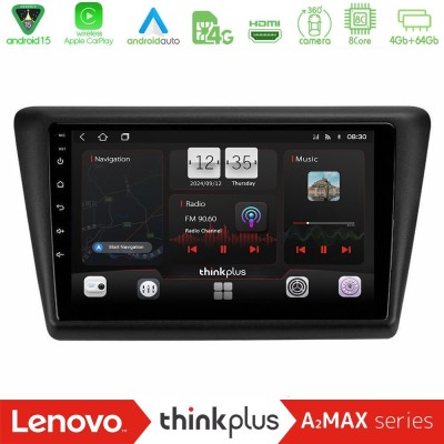 Lenovo Thinkplus A2MAX Series 8Core Android15 4+64GB Skoda Rapid 2013-2017 Navigation Multimedia Tablet 9"