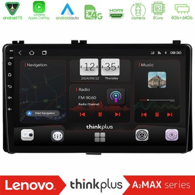 Lenovo Thinkplus A2MAX Series 8Core Android15 4+64GB Toyota Corolla/Auris 2017-2019 Navigat-ion Multimedia Tablet 9"