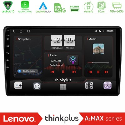 Lenovo Thinkplus A2MAX Series 8Core Android15 4+64GB Kia Ceed 2007-2009 Navigation Multimedia Tablet 9"