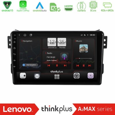 Lenovo Thinkplus A2MAX Series 8Core Android15 4+64GB Suzuki Splash amp Opel Agila 2008-2014 Navigation Multimedia Tablet 9"