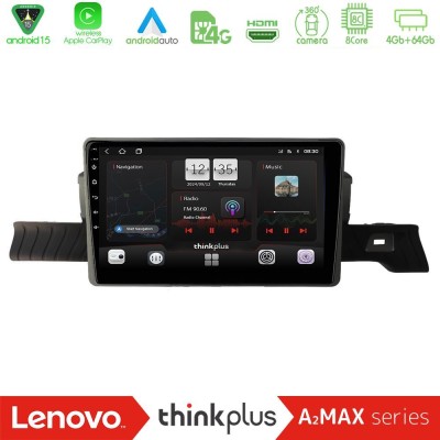 Lenovo Thinkplus A2MAX Series 8Core Android15 4+64GB Citroen C3 You 2025- Navigation Multimedia Tablet 9"