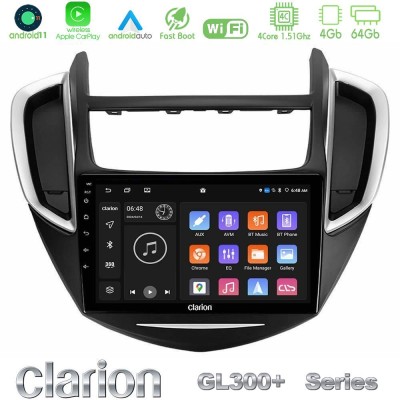 Clarion GL300+ Series 4Core Android11 4+64GB Chevrolet Trax 2013-2020 Navigation Multimedia Tablet 9"