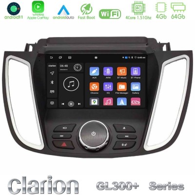 Clarion GL300+ Series 4Core Android11 4+64GB Ford Kuga/C-Max 2013-2019 Navigation Multimedia Tablet 9"