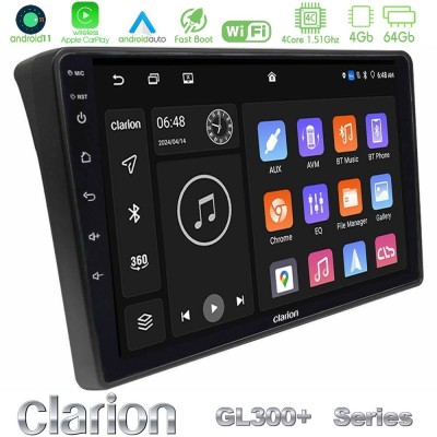 Clarion GL300+ Series 4Core Android11 4+64GB Fiat Ducato/Citroen Jumper/Peugeot Boxer Navigation Multimedia Tablet 9"