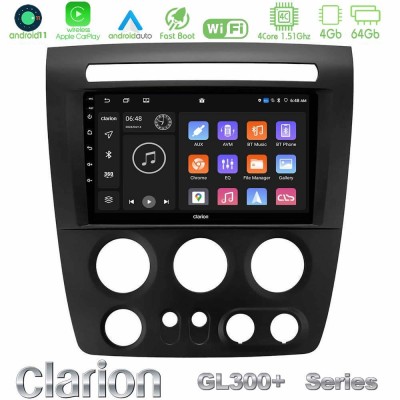 Clarion GL300+ Series 4Core Android11 4+64GB Hummer H3 2005-2009 Navigation Multimedia Tablet 9"