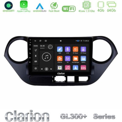 Clarion GL300+ Series 4Core Android11 4+64GB Hyundai i10 2014-2020 Navigation Multimedia Tablet 9"