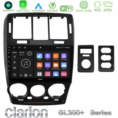 Clarion GL300+ Series 4Core Android11 4+64GB Hyundai Getz 2002-2009 Navigation Multimedia Tablet 9"