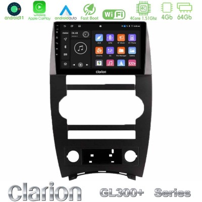 Clarion GL300+ Series 4Core Android11 4+64GB Jeep Commander 2007-2008 Navigation Multimedia Tablet 9"