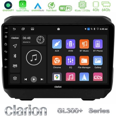 Clarion GL300+ Series 4Core Android11 4+64GB Jeep Wrangler 2018- Navigation Multimedia Tablet 9"
