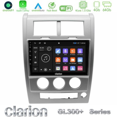 Clarion GL300+ Series 4Core Android11 4+64GB Jeep Cherokee (KK) 2008-2012 Navigation Multimedia Tablet 10"