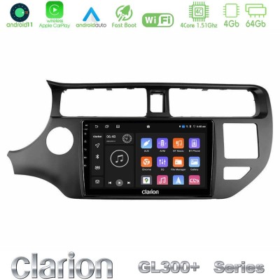 Clarion GL300+ Series 4Core Android11 4+64GB Kia Rio 2011-2015 Navigation Multimedia Tablet 9"