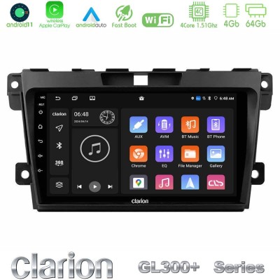 Clarion GL300+ Series 4Core Android11 4+64GB Mazda CX-7 2007-2011 Navigation Multimedia Tablet 9"