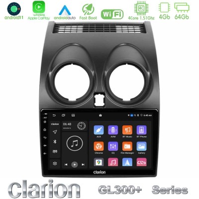 Clarion GL300+ Series 4Core Android11 4+64GB Nissan Qashqai J10 Navigation Multimedia Tablet 9"
