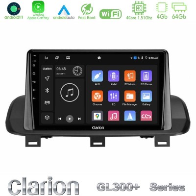 Clarion GL300+ Series 4Core Android11 4+64GB Nissan Qashqai J12 amp X-Trail T33 Navigation Multimedia Tablet 10"